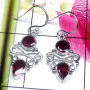 Garnet E - FLE994-Cut and Cab Mix Gemstone 925 Silver Trendy Earring