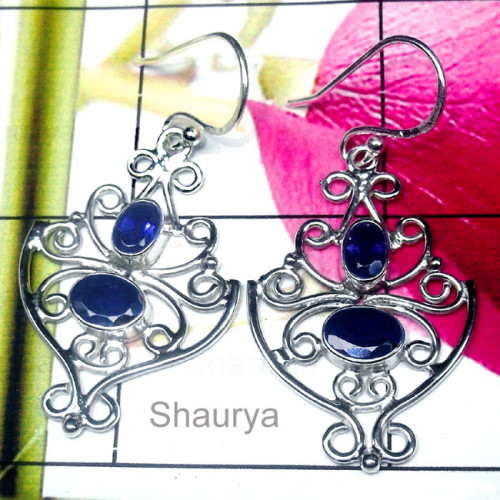 Iolie A - FLE993-Two Stone 925 Sterling Silver Filigree Earring