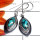 Blue Copper Turquoise F - SDE896-Sterling Silver Single Stone Lightweight Earring