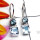 Blue Topaz C - SPE986-Two Stone Lightweight 925 Plain Silver Earring