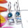 Rainbow G - SPE986-Two Stone Lightweight 925 Plain Silver Earring