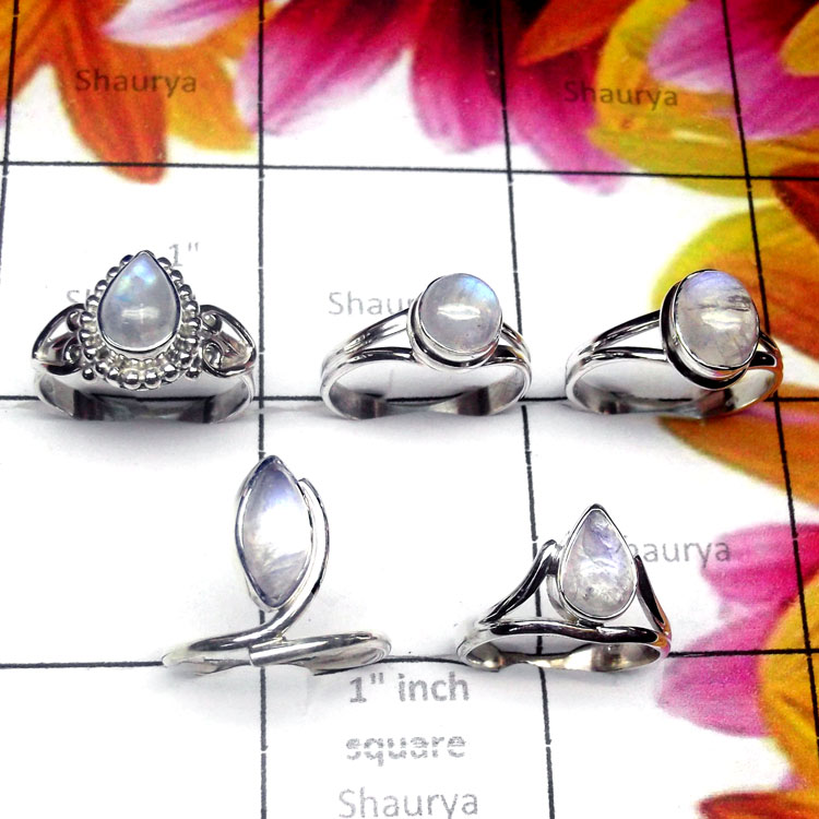 Rainbow O - SVP954-Sterling Silver Rainbow Gemstone 5 Pcs. Ring Rainbow O - SVP954-Sterling Silver Rainbow Gemstone 5 Pcs. Ring