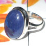 Iolite Cab F - PSR958-Semiprecious Gemstone 925 Plain Silver Ring