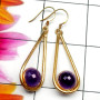 Amethyst F - SGE977-925 Silver Gold Plated Matt Finish Wholesale Earring