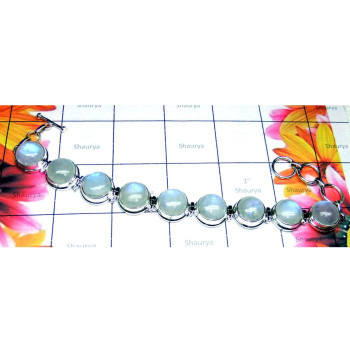 Rainbow B - CMJ994-Cut and Cab Gemstone Sterling Silver Designer Bracelet Rainbow B - CMJ994-Cut and Cab Gemstone Sterling Silver Designer Bracelet