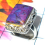 Purple Turquoise G - SDR923-Cab Gemstone 925 Sterling Silver Designer Ring