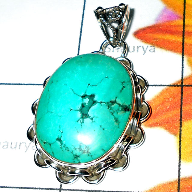 Tibet Turquoise C - SD846-925 Sterling silver Tibet Turquoise Pendants Tibet Turquoise C - SD846-925 Sterling silver Tibet Turquoise Pendants