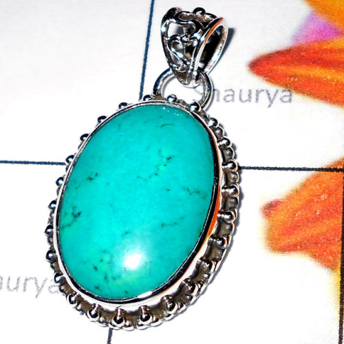 Tibet Turquoise D - SD846-925 Sterling silver Tibet Turquoise Pendants