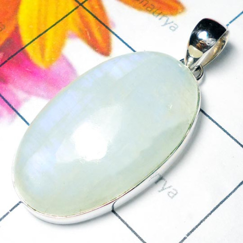 Rainbow Moonstone D - ISP916-Wholesale silver Rainbow moonstone Pendants Collection