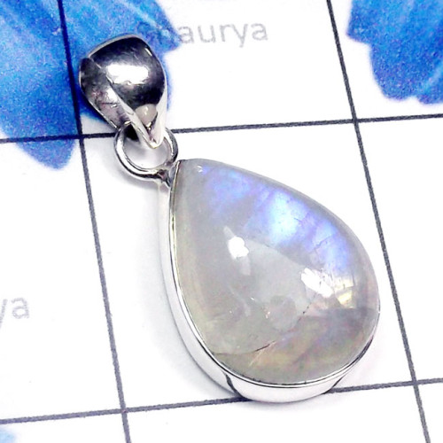 Rainbow G - ISP916-Wholesale silver Rainbow moonstone Pendants Collection