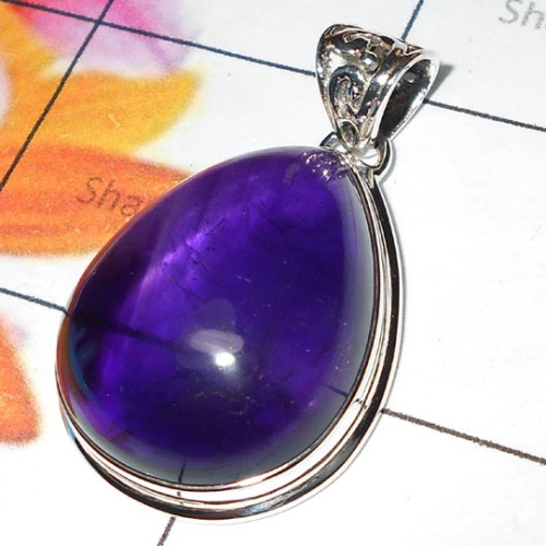 Amethyst Cab A - ISP911-Cab Amethyst gems with 925 sterling silver Jewelry
