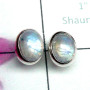 Rainbow A - SSE989-Cab Gemstone 925 Silver Lightweight Stud Earring