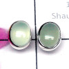 Chalcedony E - SSE987-Small Size Cab Gemstone 925 Silver Elegant Stud Earring