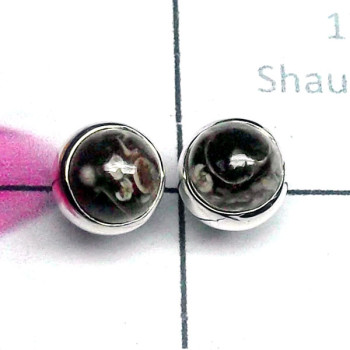 Turtella Jasper E - SSE986-Lightweight 925 Sterling Silver Cab Gemstone Stud Earring