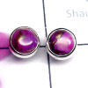Purple Copper Turquoise O - SSE986-Lightweight 925 Sterling Silver Cab Gemstone Stud Earring