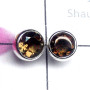 Smokey A - SSE985-Multi Cut Gemstone Made in 925 Silver Small Stud Earring
