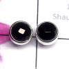 Black Onyx Cut C - SSE985-Multi Cut Gemstone Made in 925 Silver Small Stud Earring