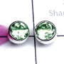 Green Amethyst D - SSE985-Multi Cut Gemstone Made in 925 Silver Small Stud Earring