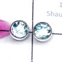 Blue Topaz F - SSE985-Multi Cut Gemstone Made in 925 Silver Small Stud Earring
