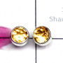 Citrine O - SSE985-Multi Cut Gemstone Made in 925 Silver Small Stud Earring