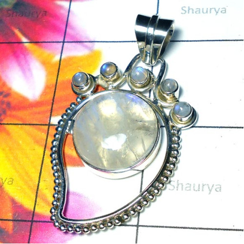 Rainbow Moonstone C - CMJ985-Cool Rainbow moonstone gems silver Pendant Rainbow Moonstone C - CMJ985-Cool Rainbow moonstone gems silver Pendant