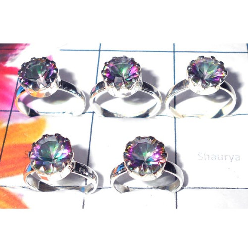 Mystic C - SVP945-925 Sterling silver Garnet cut gems Ring