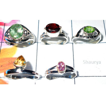 Mix Cut stones E - SVP945-925 Sterling silver Garnet cut gems Ring Mix Cut stones E - SVP945-925 Sterling silver Garnet cut gems Ring