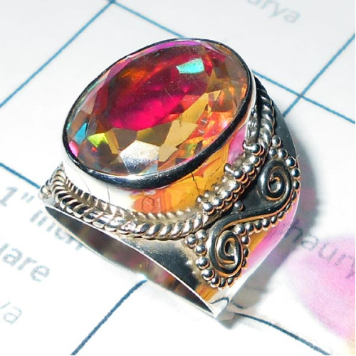 Rainbow Mystic A - CMJ975-Mystic Quartz silver Ring