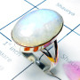 Rainbow Moonstone B - PSR951-Blue fire Rainbow moonstone Rings Plain setting