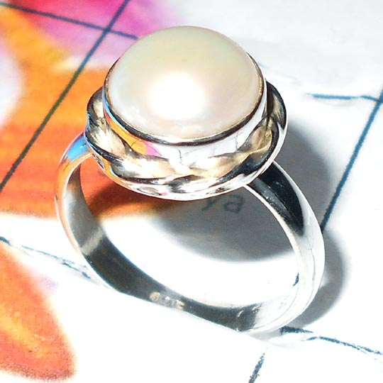 Pearl C - SDR919- White pearl gems Designer Rings Pearl C - SDR919- White pearl gems Designer Rings