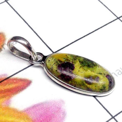 Mohave Stichtite B - BPS994-Multi Cab Gemstone 925 Silver Lightweight Bejal Pendant