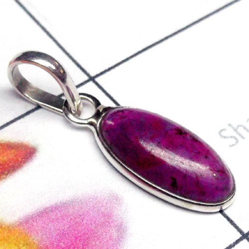 Purple Turquoise F - BPS994-Multi Cab Gemstone 925 Silver Lightweight Bejal Pendant