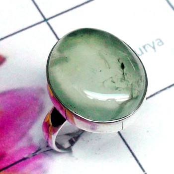 Prynite C - DPR997-Cab Prynite Gemstone 925 Sterling Silver Plain Ring