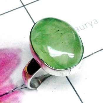 Prynite O - DPR997-Cab Prynite Gemstone 925 Sterling Silver Plain Ring