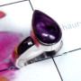 Amethyst Cab B - CAD998-New Shape Amethyst Cab 925 Sterling Silver Plain Ring