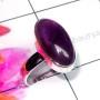 Amethyst Cab O - CAD998-New Shape Amethyst Cab 925 Sterling Silver Plain Ring