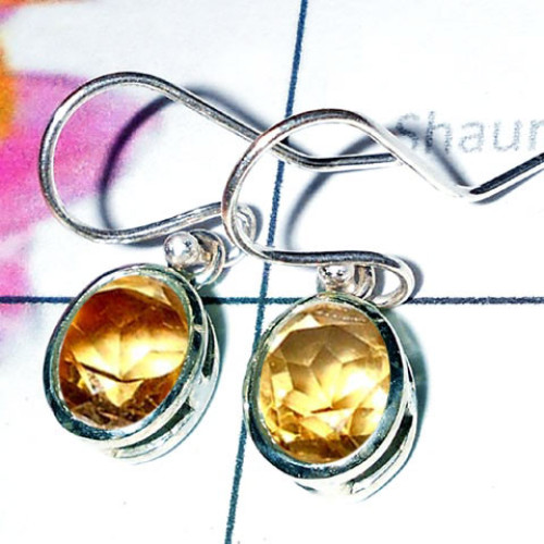 Citrine Cut B - CES991-Faceted Casting Amethyst Earring-CES991