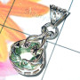 Green Amethyst cut B - CSP977-Designer Casting silver gems pendant