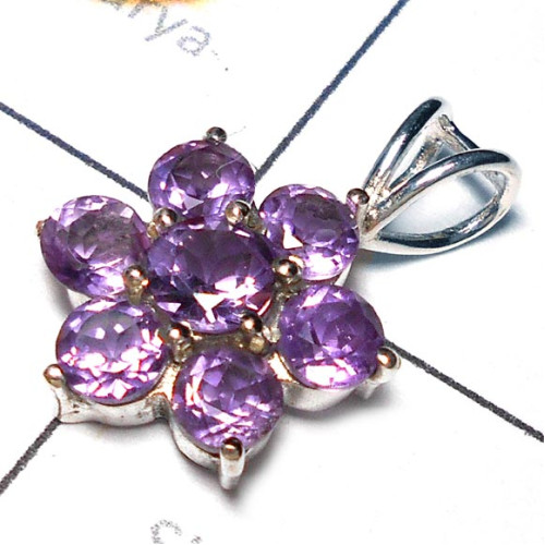 Amethyst cut A - CSP975-Exclusive Design Casting silver Peridot gems Pendant
