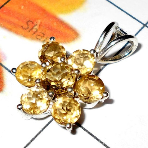 Citrine cut B - CSP975-Exclusive Design Casting silver Peridot gems Pendant