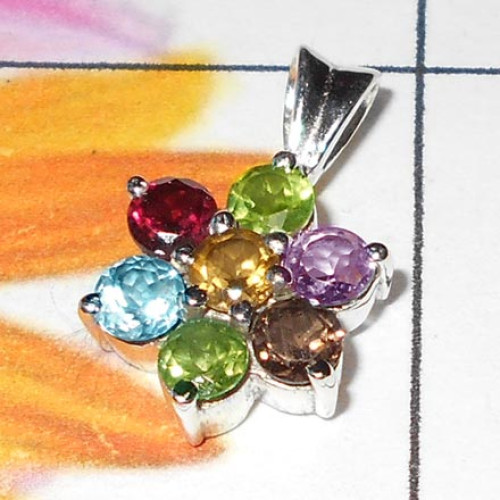 Mix Stones F - CSP975-Exclusive Design Casting silver Peridot gems Pendant