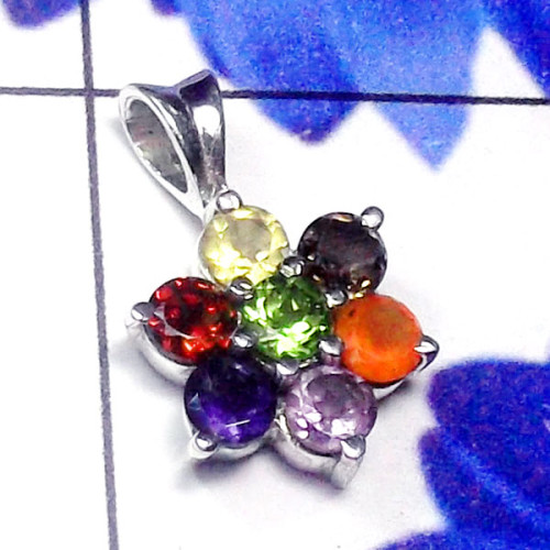Multi Cut Gemstone H - CSP975-Exclusive Design Casting silver Peridot gems Pendant