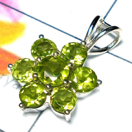 Peridot cut O - CSP975-Exclusive Design Casting silver Peridot gems Pendant