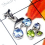 Multi Cut Gemstone O - CSP973-925 Sterling Silver Cut Gems Casting Pendant