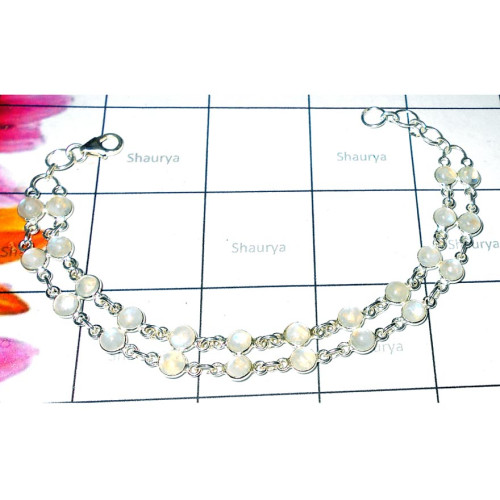 Rainbow Moonstone B - SBB964- Wholesale silver gems Bejal Bracelets