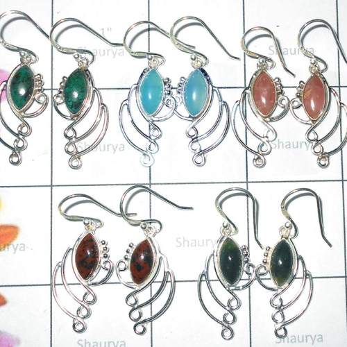 Mix cab E - SBP956- Beautiful Sterling silver Earrings wholesale collection