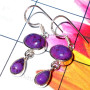 Purple Turquoise C - SDE995-Cabochon gems silver Earring