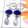Lapis Rough D - SDE995-Cabochon gems silver Earring
