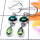 Crysocola H - SDE995-Cabochon gems silver Earring