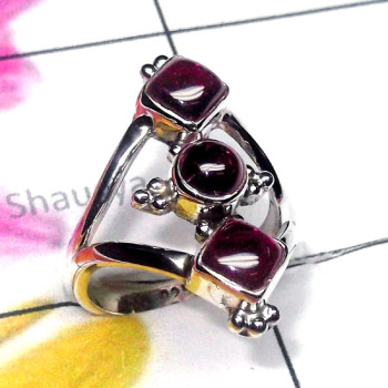 Garnet C - SDR916-Cut n Cab Gemstone 925 Exclusive Silver Trendy Ring Garnet C - SDR916-Cut n Cab Gemstone 925 Exclusive Silver Trendy Ring